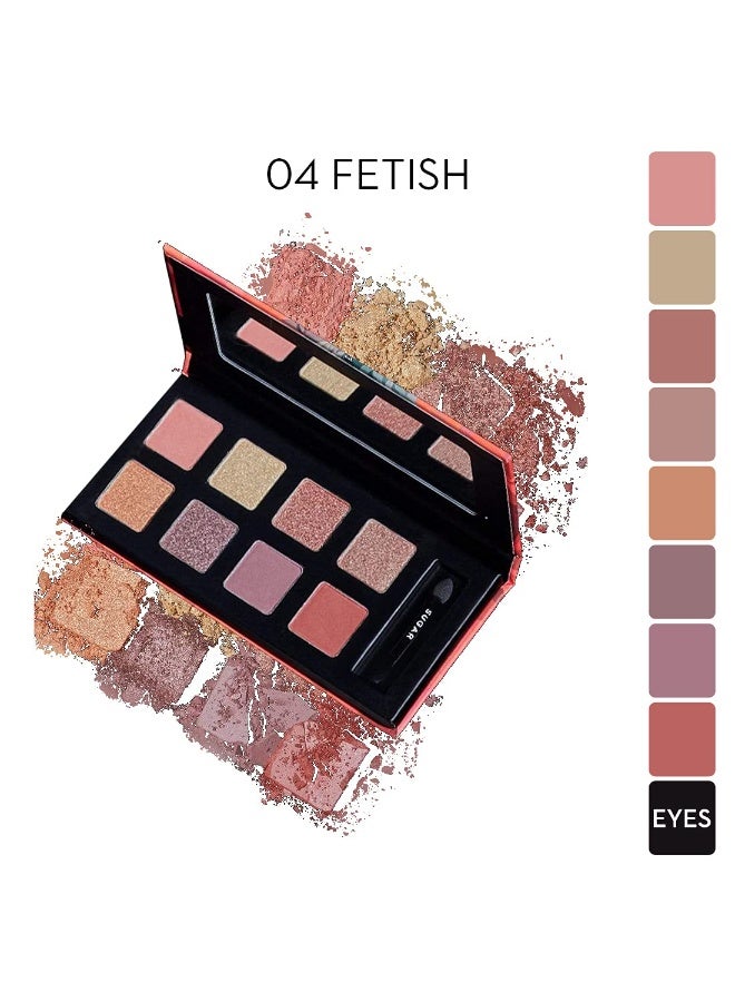 شوجار باليت ظلال العيون Blend The Rules من SUGAR Cosmetics | يدوم طويلاً، مقاوم للتلطخ، بلمسة نهائية لامعة | 10.4 جرام - 04 فيتيش (8 درجات ألوان طبيعية) - Image 2